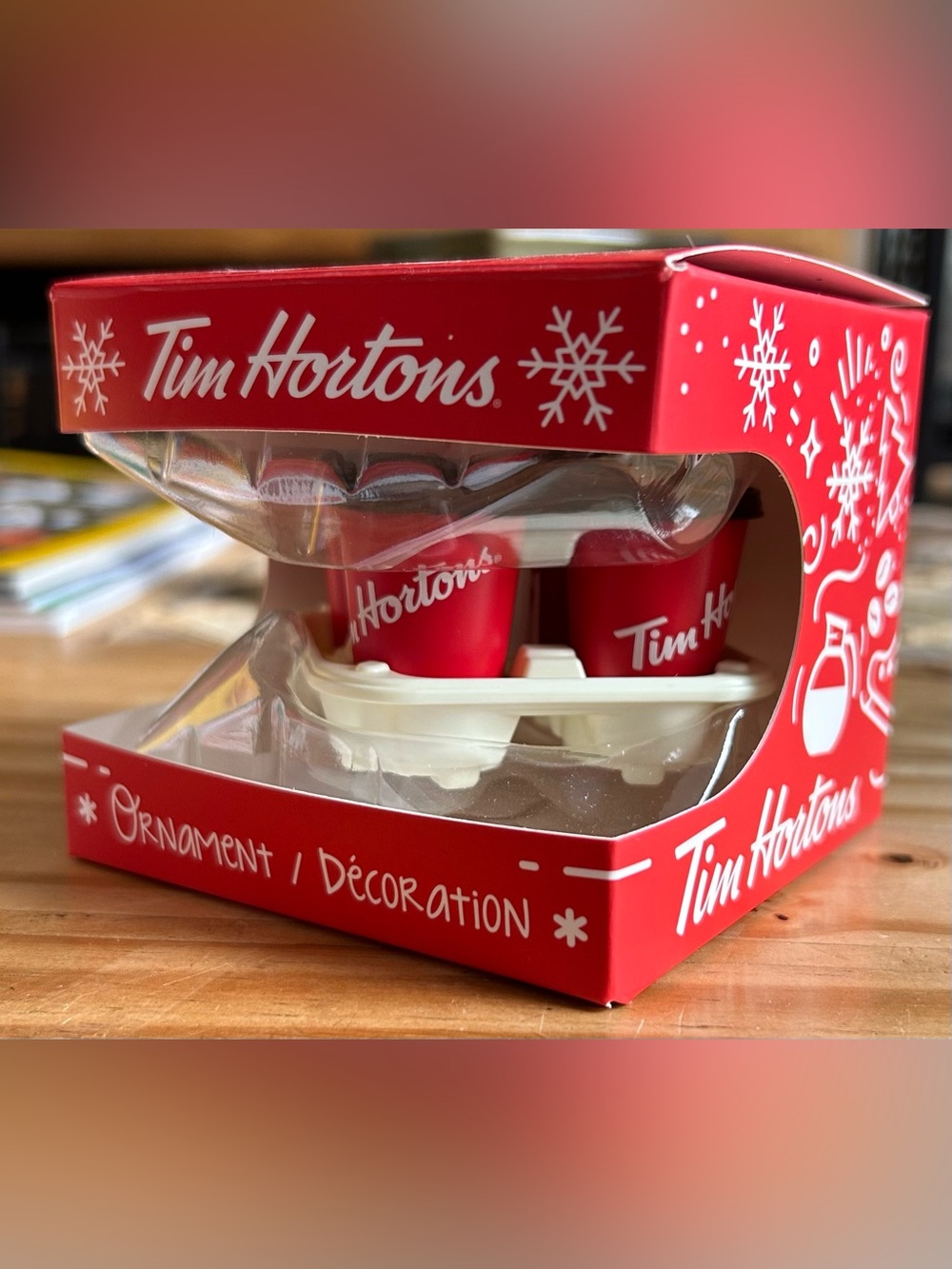 Tim Hortons Coffee To-Go Tray Ornament, 2018 Christmas Tree Collectibles